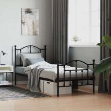 Bolivia Metal Single Bed In Black - UK