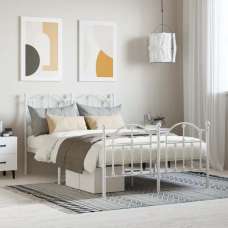 Bolivia Metal Small Double Bed In White - UK
