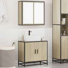 Bolivia Wooden 2 Piece Bathroom Furniture Set In Sonoma Oak - UK