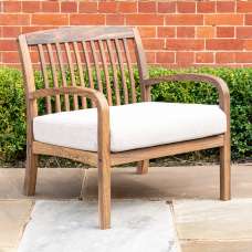 Bolivia Wooden Garden Lounge Chair In Rich Brown - UK
