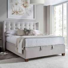 Boone Fabric Ottoman Storage Super King Size Bed In Maskat Clay - UK