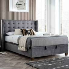Boone Fabric Ottoman Storage Super King Size Bed In Vogue Grey - UK