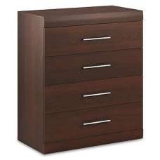 Bordon Wooden Chest Of 4 Drawers In Chocolate Oak - UK
