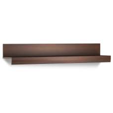 Bordon Wooden Horizontal Wall Shelf In Chocolate Oak - UK