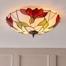 Botanica 2 Lights Large Flush Ceiling Light In Dark Bronze - UK