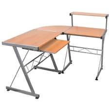 Boulder Wooden Corner Computer Desk In Brown - UK