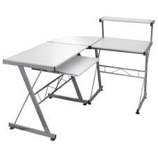 Boulder Wooden Corner Computer Desk In White - UK