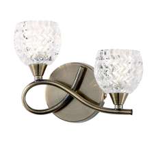 Boyer 2 Lights Clear Glass Left Wall Light In Antique Brass - UK