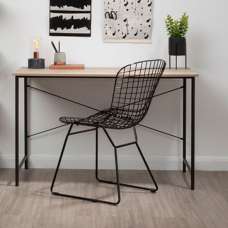 Bradken Grey Oak Wooden Laptop Desk With Black Metal Frame - UK