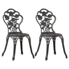 Brandi Bronze Cast Aluminium Bistro Chairs In A Pair - UK