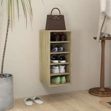 Branko Wooden Shoe Storage Rack With 5 Shelves In Sonoma Oak - UK