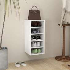 Branko Wooden Shoe Storage Rack With 5 Shelves In White - UK
