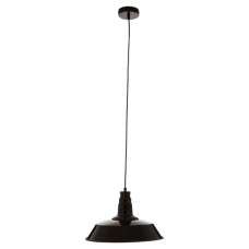 Brantona Round Metal Shade Pendant Light In Black - UK
