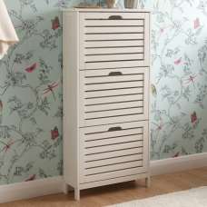 Breckles Wooden Shoe Storage Cabinet With 3 Flap Doors In White - UK