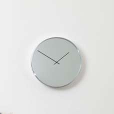 Breiley Round Minimal Mirrored Wall Clock In Chrome Frame - UK