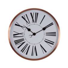 Breiley Round Traditional Design Wall Clock In Rose Gold Frame - UK
