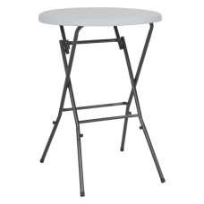 Brenna HDPE Folding Bar Table With Steel Legs In White - UK