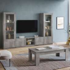Breta Living Room Set With Coffee Table In Grey Effect And LED - UK