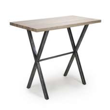 Brasilia Wooden Bar Table With Black Legs In Oak - UK