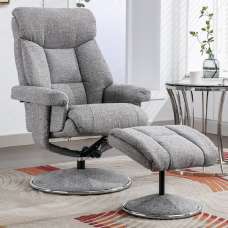 Brixton Fabric Recliner Chair With Stool In Lisbon Rock - UK