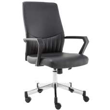Brook Faux Leather Home And Office Chair In Black - UK