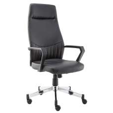Brook High Back Faux Leather Home And Office Chair In Black - UK