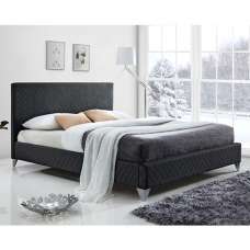 Brooklyn Fabric Upholstered King Size Bed In Dark Grey - UK