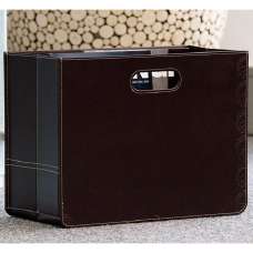 Brooklyn Imitation Leather Magazine Rack - Dark Brown - UK