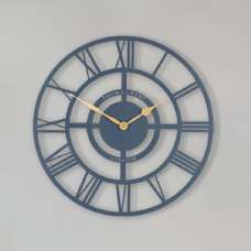 Brossard Wooden Round Wall Clock In Deep Sea - UK