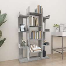 Bryson Wooden Bookcase With 13 Compartments In Grey Sonoma Oak - UK