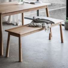 Burbank Oak Wood Dining Bench In Oak - UK