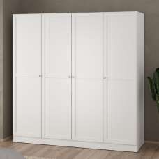 Burbank Wooden Wardrobe With 4 Doors In White - UK