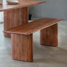 Burden Rectangular Small Wooden Dining Bench In Natural - UK
