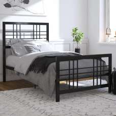 Burma Metal Single Bed In Black - UK