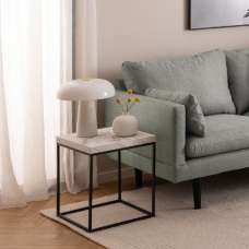 Burnaby Wooden Coffee Table Small In White Marble Effect - UK