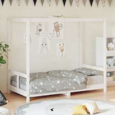 Burwell 80x160cm Wooden Children Bed In White - UK
