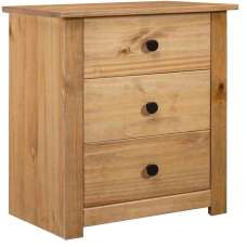 Bury Wooden Bedside Cabinet With 3 Drawers In Brown - UK