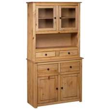 Bury Wooden Display Cabinet With 4 Doors In Brown - UK