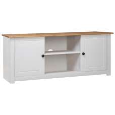 Bury Wooden TV Stand With 2 Doors In White And Brown - UK