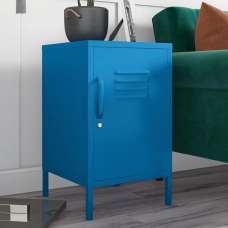 Cerritos Metal Side Table With 1 Door In Blue - UK