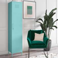 Cerritos Metal Wardrobe With 1 Door In Spearmint - UK