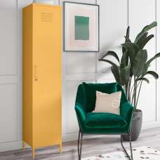 Cerritos Metal Wardrobe With 1 Door In Yellow - UK