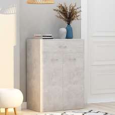 Cadao Wooden Shoe Storage Cabinet With 2 Doors In Concrete Effect - UK