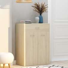 Cadao Wooden Shoe Storage Cabinet With 2 Doors In Sonoma Oak - UK