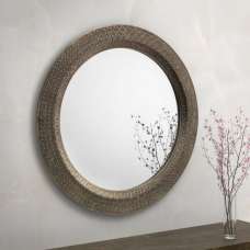 Cabrera Large Round Ornate Wall Mirror In Pewter - UK