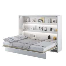 Cadillac Horizontal Wall High Gloss Double Bed In White - UK