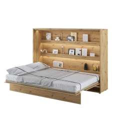 Cadillac Horizontal Wall Wooden Double Bed In Artisan Oak - UK