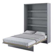 Cadillac Vertical Wall Wooden Double Bed In Matt Grey - UK