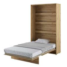 Cadillac Vertical Wall Wooden Small Double Bed In Artisan Oak - UK