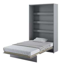 Cadillac Vertical Wall Wooden Small Double Bed In Matt Grey - UK